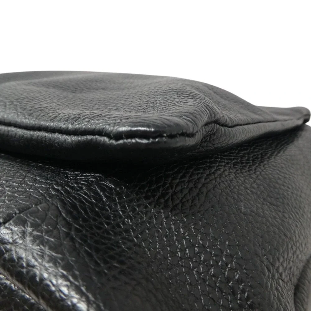 L.Credi Convertible Backpack Bag Women Large Black Pebbled Leather Italy